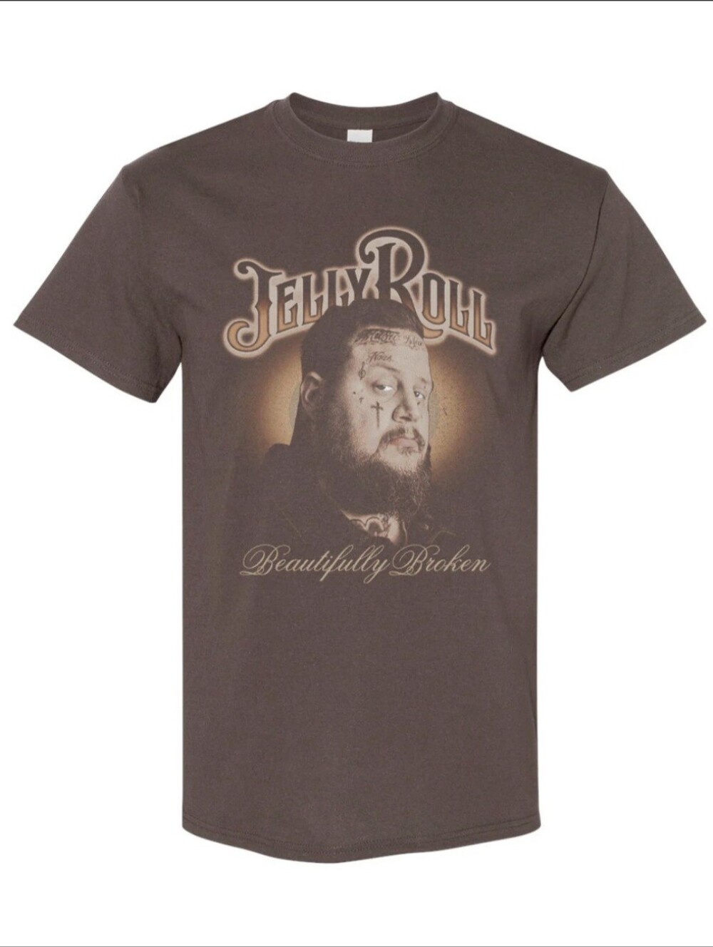 Jelly Roll "Beautifully Broken" Graphic Tee Shirt Men's XL Gray Tour Merch